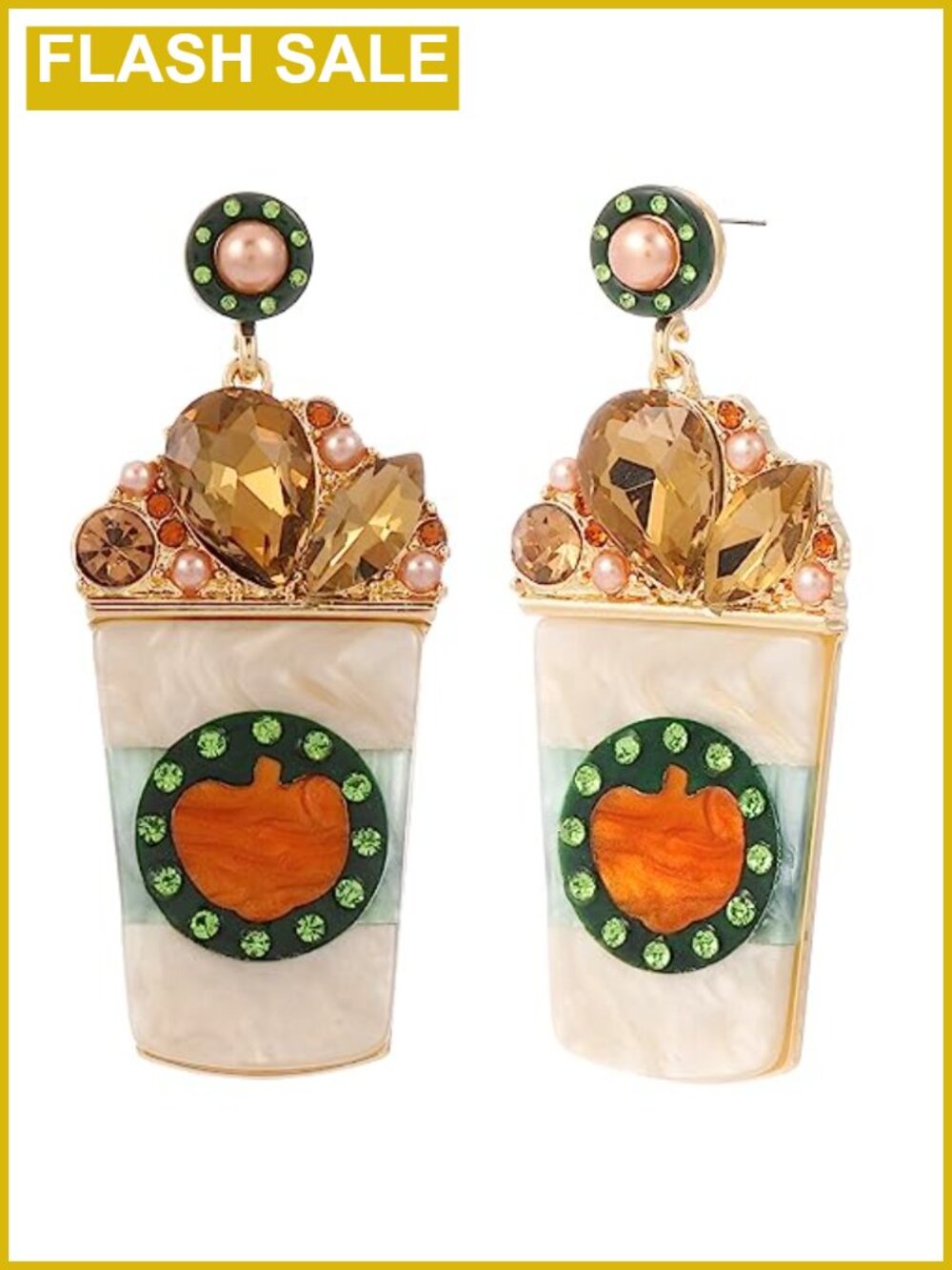 Acrylic Coffee Cup Drop & Dangle Earrings French Wire Women's Jewelry